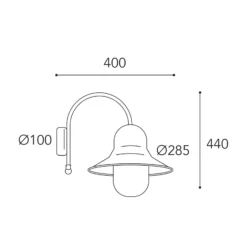 Außenwandlampe Campanula 2091 Messing antik Tiefe 40 cm IP44