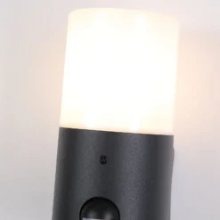 Außenwandlampe Cannes, Höhe 17 cm, schwarz/weiß 1-fl. Sensor