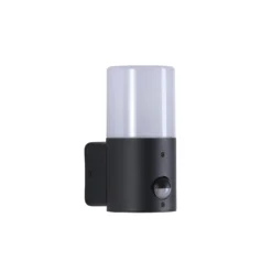 Außenwandlampe Cannes, Höhe 17 cm, schwarz/weiß 1-fl. Sensor