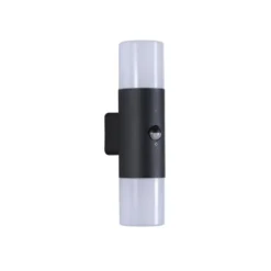Außenwandlampe Cannes, Höhe 30 cm, schwarz/weiß 2-fl. Sensor