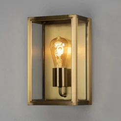 Außenwandlampe Carpi, messing, Breite 18cm