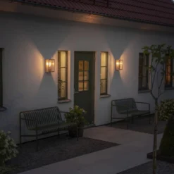 Außenwandlampe Carpi, messing, Breite 18cm