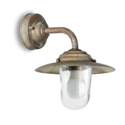 Außenwandlampe Chalet Höhe 26cm messing antik/klar