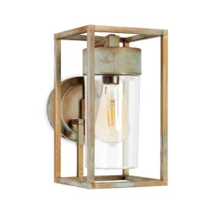Außenwandlampe Cubic 3372 messing antik/klar