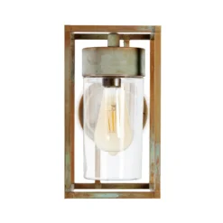 Außenwandlampe Cubic 3372 messing antik/klar
