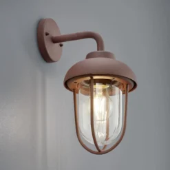 Außenwandlampe DUERO, rostfarben Höhe 33 cm Metall/Glas IP44