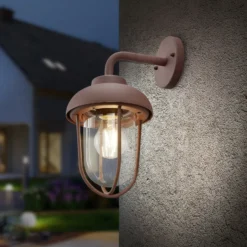 Außenwandlampe DUERO, rostfarben Höhe 33 cm Metall/Glas IP44