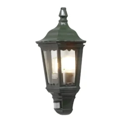 Außenwandlampe Firenze Halbschale, Sensor, grün