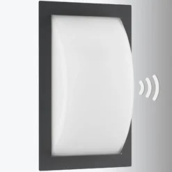 Außenwandlampe Ivett, anthrazit, E27, Bewegungsmelder