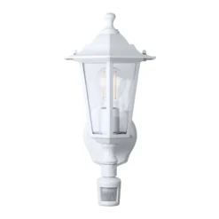 Außenwandlampe Laterna 5, weiß, Höhe 36 cm, Metall, Sensor