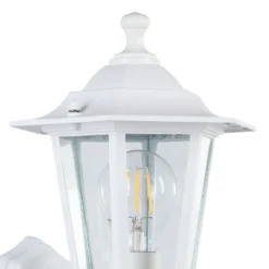Außenwandlampe Laterna 5, weiß, Höhe 36 cm, Metall, Sensor