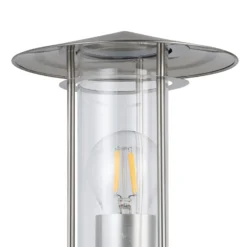 Außenwandlampe Lisio, edelstahlfarben, Höhe 30 cm, Edelstahl
