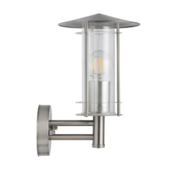 Außenwandlampe Lisio, edelstahlfarben, Höhe 30 cm, Edelstahl