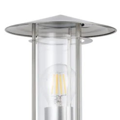 Außenwandlampe Lisio, edelstahlfarben, Höhe 36 cm, Sensor