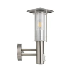Außenwandlampe Lisio, edelstahlfarben, Höhe 36 cm, Sensor