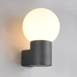 Außenwandlampe Mures, anthrazit, Höhe 28 cm, Metall