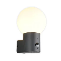 Außenwandlampe Mures, anthrazit, Höhe 28 cm, Metall, Sensor