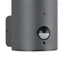 Außenwandlampe Mures, anthrazit, Höhe 28 cm, Metall, Sensor
