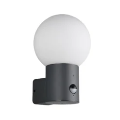Außenwandlampe Mures, anthrazit, Höhe 28 cm, Metall, Sensor