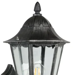 Außenwandlampe Navedo, schwarz/silber, Höhe 42 cm, Sensor