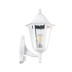 Außenwandlampe Navedo, weiß, Höhe 42 cm, Metall, Sensor
