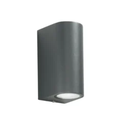 Außenwandlampe ONE, anthrazit Höhe 13 cm Metall IP54, 2-flg.