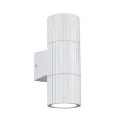 Außenwandlampe Parana, weiß matt, Höhe 16 cm, Metall, 2-flg.