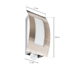 Außenwandlampe Quadrat aus Edelstahl mit Sensor