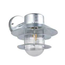 Außenwandlampe Ruvuuma zinkfarben Ø 22 cm abwärts gerichtet
