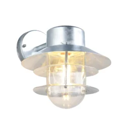 Außenwandlampe Ruvuuma zinkfarben Ø 22 cm abwärts gerichtet