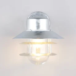 Außenwandlampe Ruvuuma zinkfarben Ø 22 cm abwärts gerichtet