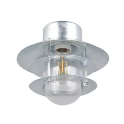 Außenwandlampe Ruvuuma zinkfarben Ø 22 cm abwärts gerichtet