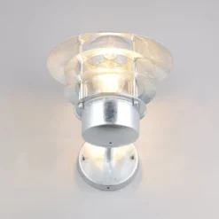 Außenwandlampe Ruvuuma zinkfarben Ø 22 cm aufwärts gerichtet