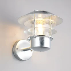 Außenwandlampe Ruvuuma zinkfarben Ø 22 cm aufwärts gerichtet
