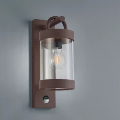 Außenwandlampe Sambesi, rost, Sensor, Aluguss