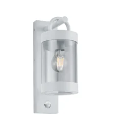 Außenwandlampe Sambesi, weiß, Sensor, Aluguss