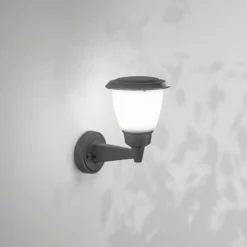 Außenwandlampe Thiago, dunkelgrau, Metall, 20 cm, E27, IP54