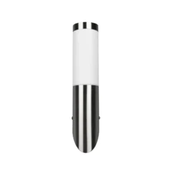 Außenwandlampe Trioto, nickelfarben, Höhe 39 cm, Edelstahl