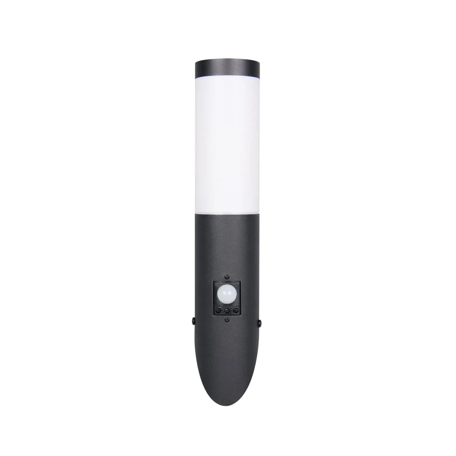 Außenwandlampe Trioto, schwarz matt, 39 cm Edelstahl, Sensor