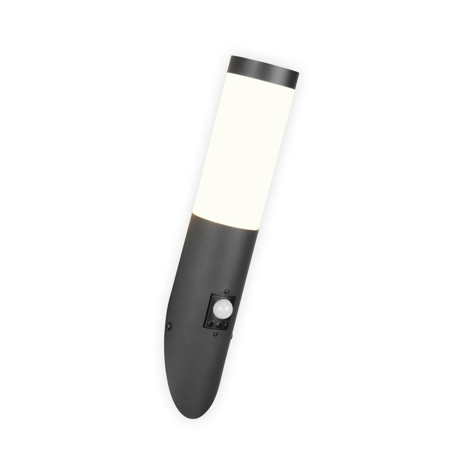 Außenwandlampe Trioto, schwarz matt, 39 cm Edelstahl, Sensor