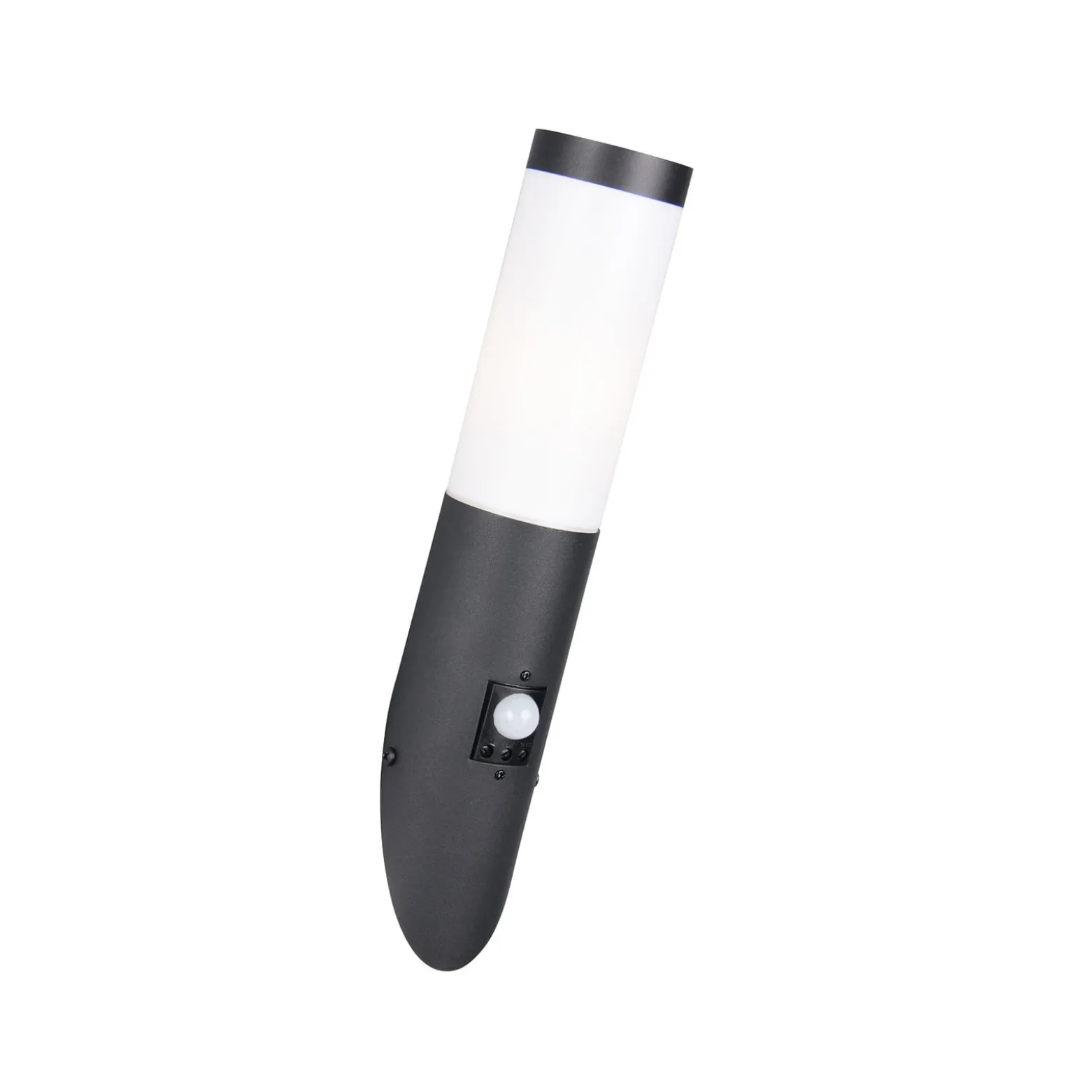 Außenwandlampe Trioto, schwarz matt, 39 cm Edelstahl, Sensor