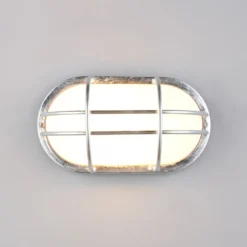 Außenwandlampe Tumen, zinkfarben, Breite 26 cm, Metall, IP44