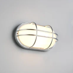 Außenwandlampe Tumen, zinkfarben, Breite 26 cm, Metall, IP44