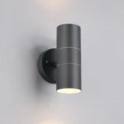 Außenwandlampe Turia, anthrazit, Höhe 16 cm, Metall