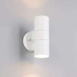 Außenwandlampe Turia, weiß matt, Höhe 16 cm, Metall