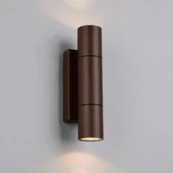 Außenwandlampe Yamuna, rostfarben, Höhe 23 cm, Metall, IP65
