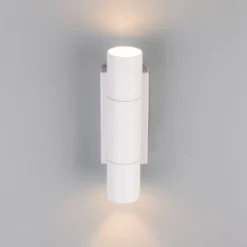 Außenwandlampe Yamuna, weiß matt, Höhe 23 cm, Metall, IP65