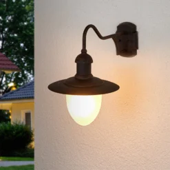 Außenwandleuchte Aruba, Ø 25 cm, rostbraun