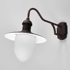 Außenwandleuchte Aruba, Ø 25 cm, rostbraun