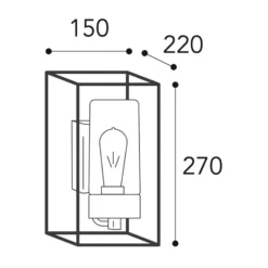Außenwandleuchte Cubic³ 3364 messing antik/klar
